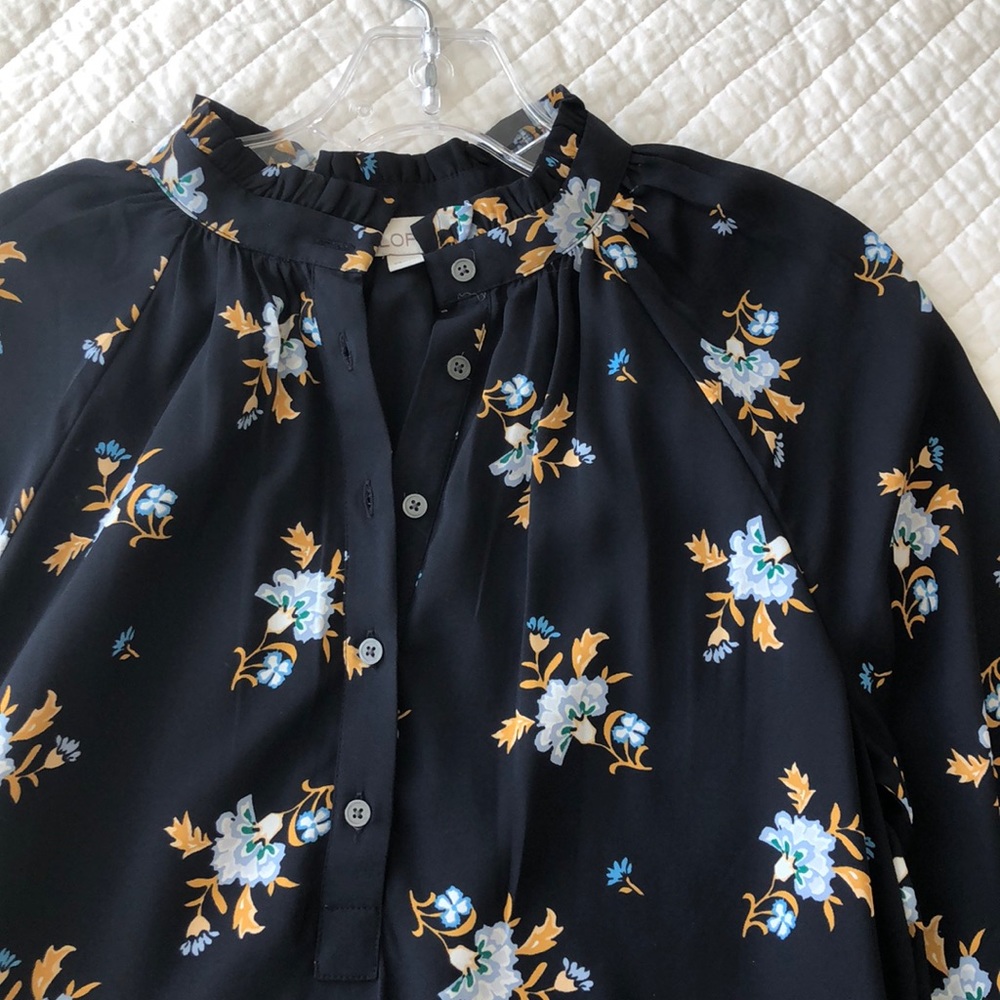 Loft Navy Ruffle Dress - Picture 3 of 7